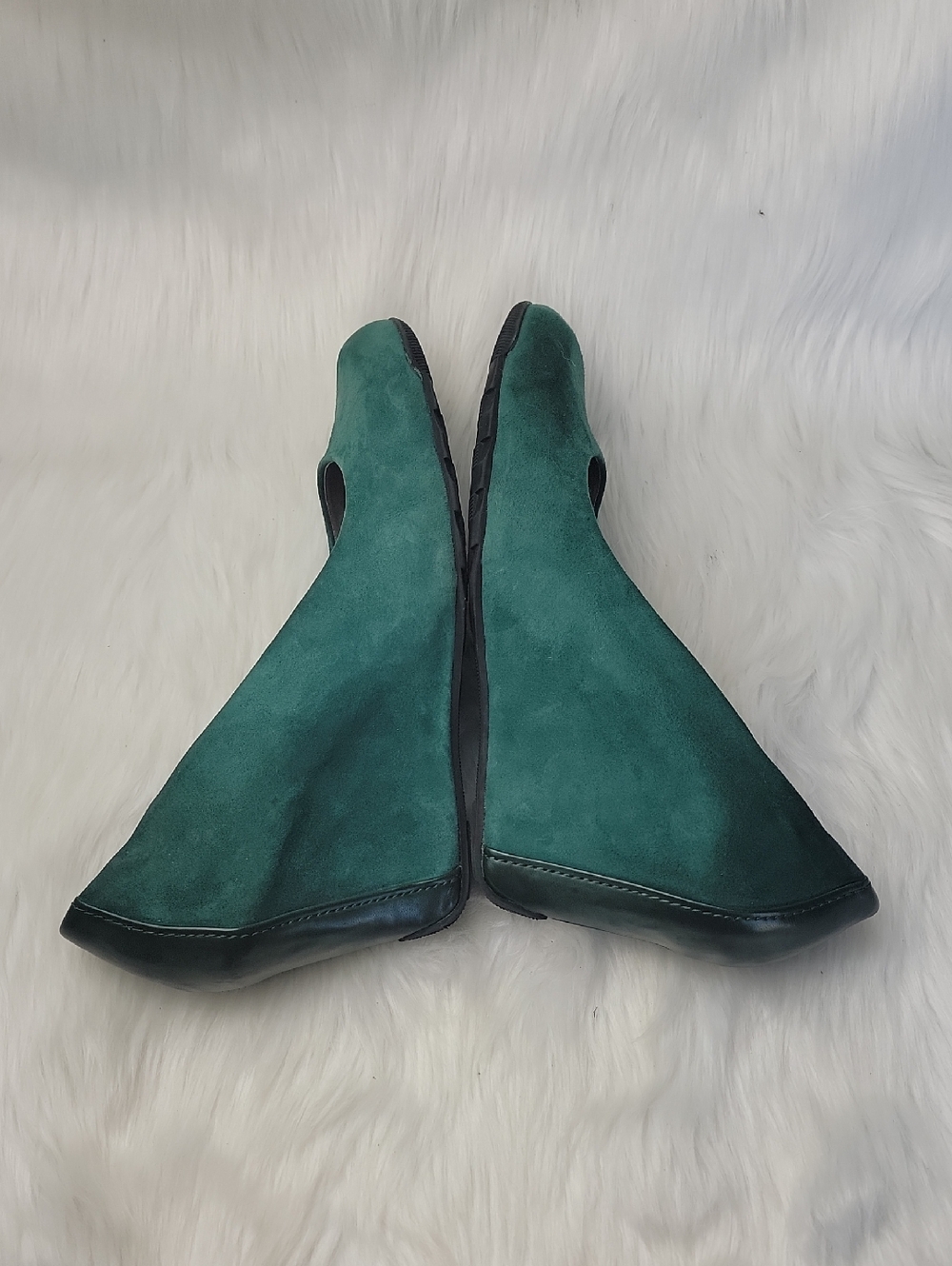 KENNETH COLE REACTION Green Suede Leather Rounded Toe Office Party Wedge Heel 10 - Picture 5 of 12